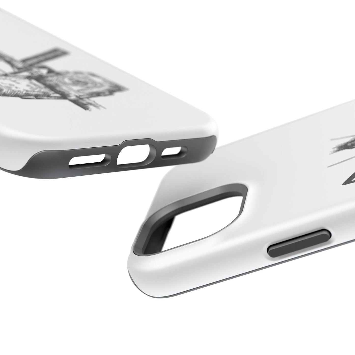Dekalb Ave & Brooklyn Tech Pl (black graphic) - Impact-Resistant Phone Cases - White