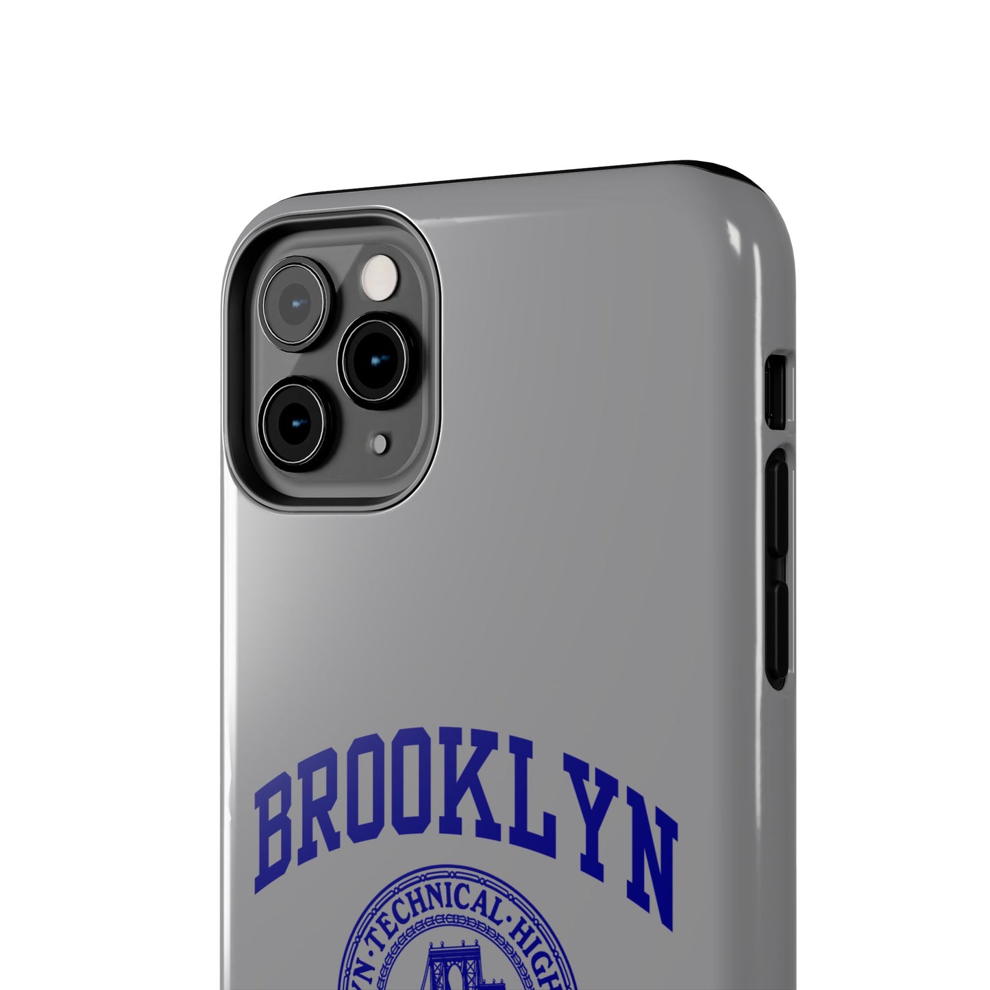 Brooklyn Tech Classic Logo - Tough Phone Case - Grey with Navy-Blue graphics