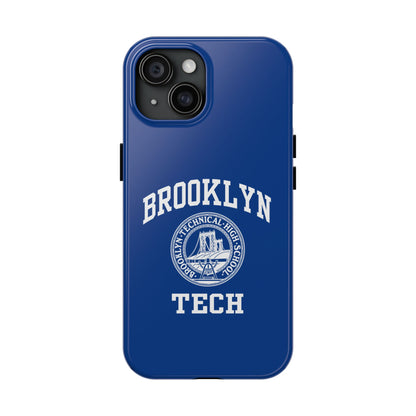 Brooklyn Tech Classic Logo - Tough Phone Cases - Navy blue with white graphics