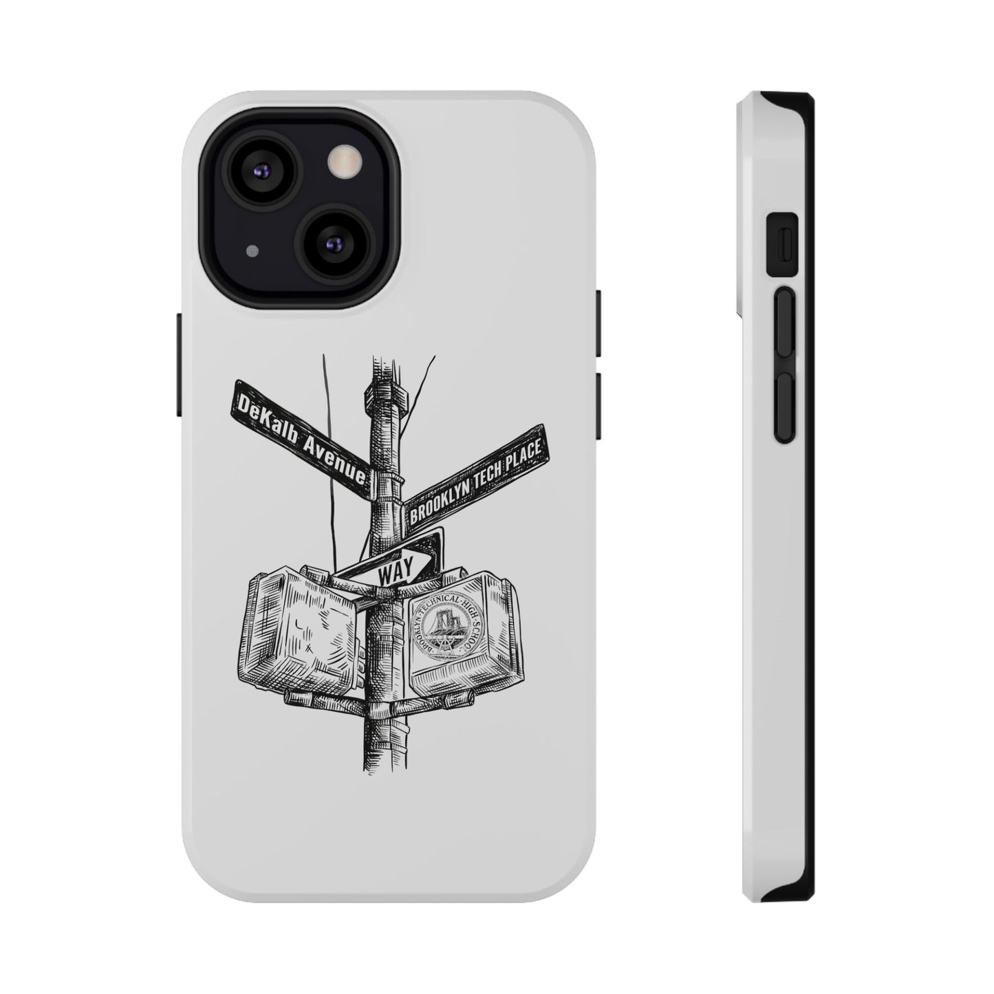 Dekalb Ave & Brooklyn Tech Pl - Impact-Resistant Phone Cases - White