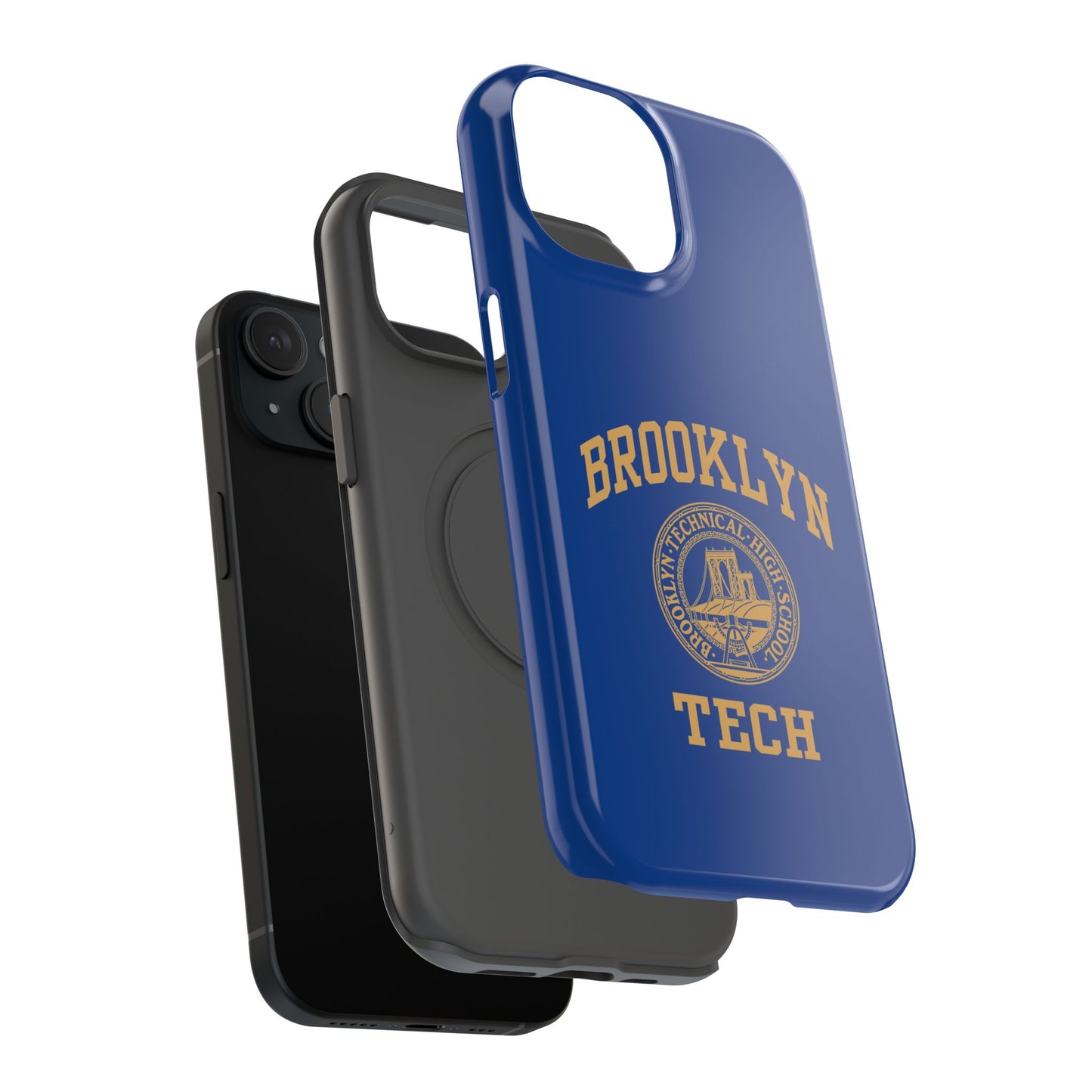 Brooklyn Tech Classic Logo - Impact-Resistant Phone Cases - Iphone Or Samsung - Navy With Gold Graphic