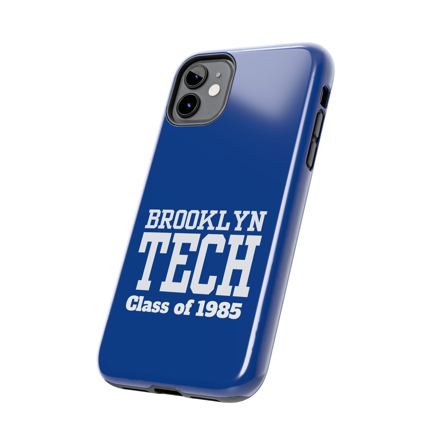 Brooklyn Tech Class Of 1985 Tough Phone Case - Navy-Blue With White Graphics