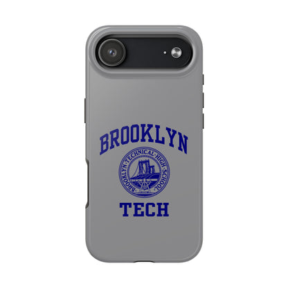 Brooklyn Tech Classic Logo - Tough Phone Case - Grey with Navy-Blue graphics