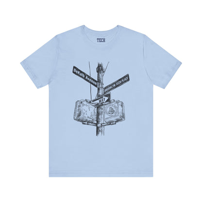 Boutique - DeKalb Ave & Brooklyn Tech Pl - Men's Jersey Short Sleeve T-Shirt - Black Graphic