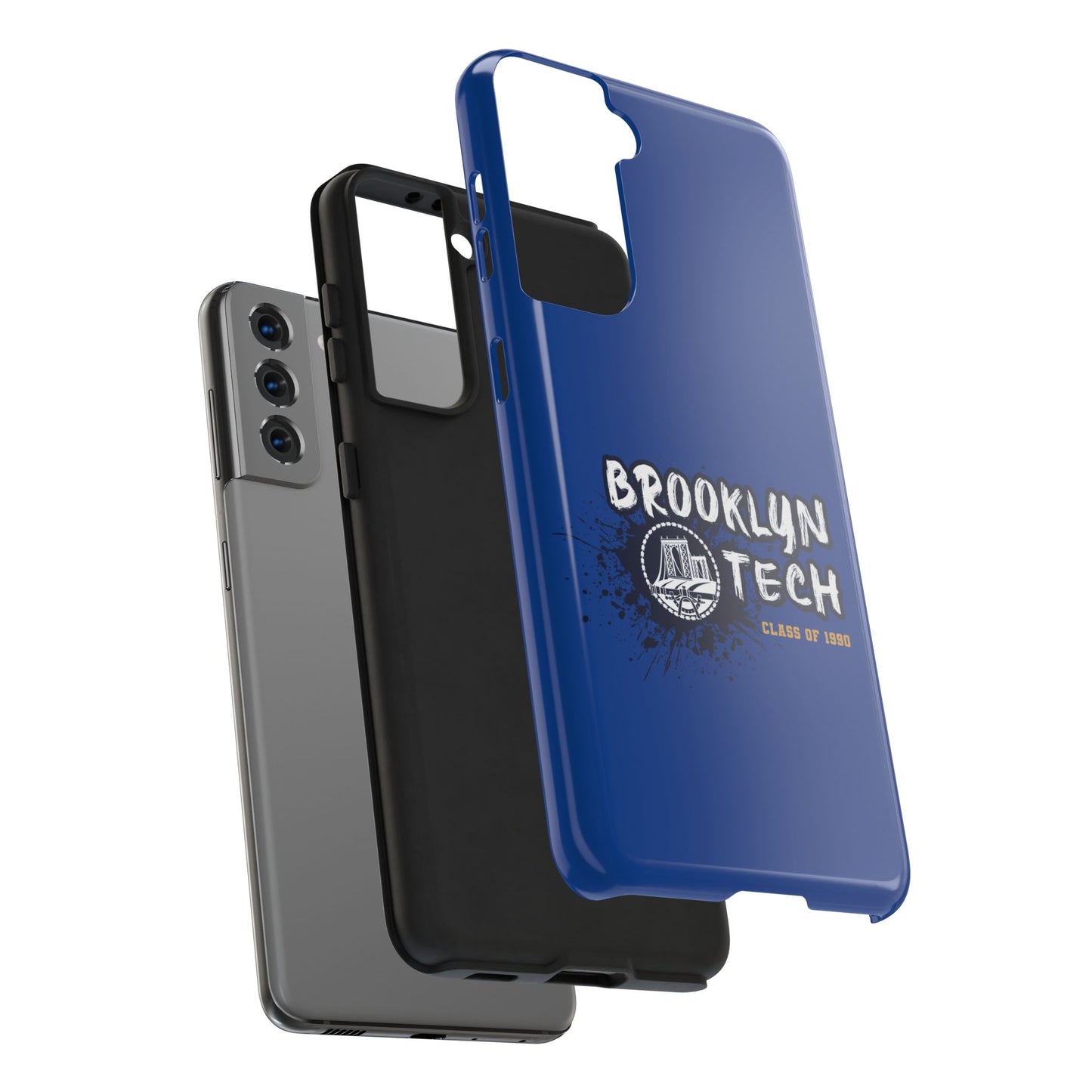 Class Of 1990 Commemorative Tough Phone Cases - Gold Font With Dark Blue Background