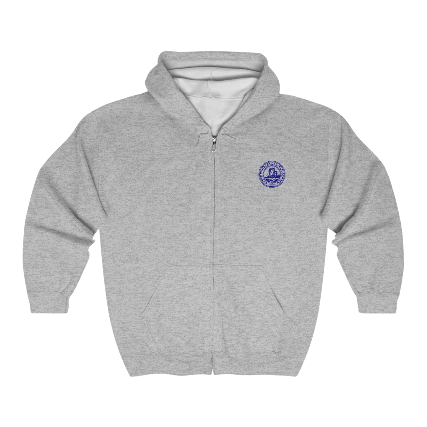 Stacked Logo (front) & Classic Tech Logo (back) - Men's Heavy Blend Full Zip Hoodie Sweatshirt