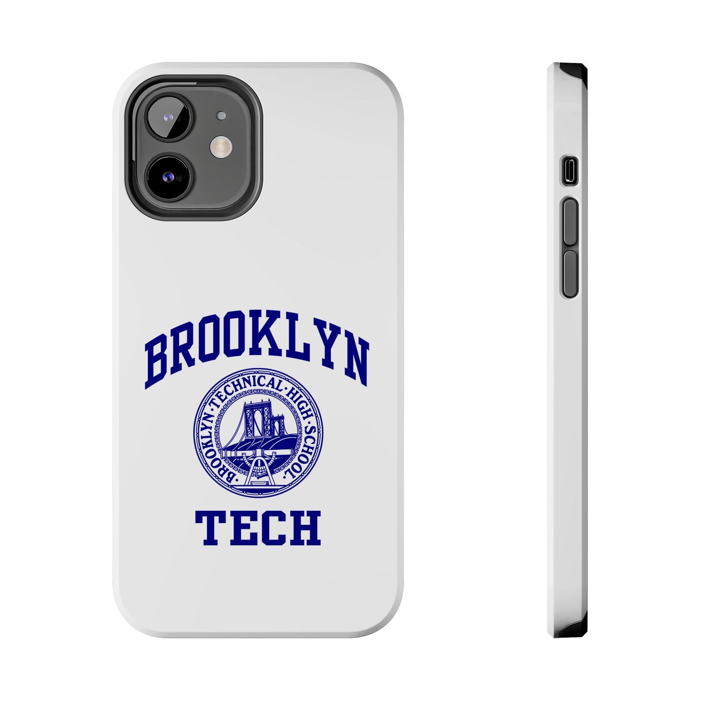 Brooklyn Tech Classic Logo - Tough Phone Cases - White with navy-blue graphic