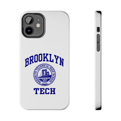 Brooklyn Tech Classic Logo - Tough Phone Cases - White with navy-blue graphic