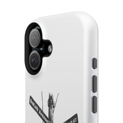 Dekalb Ave & Brooklyn Tech Pl (black graphic) - Impact-Resistant Phone Cases - White
