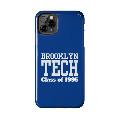 Brooklyn Tech Class of 1995 Tough Phone Case - Blue with white graphics