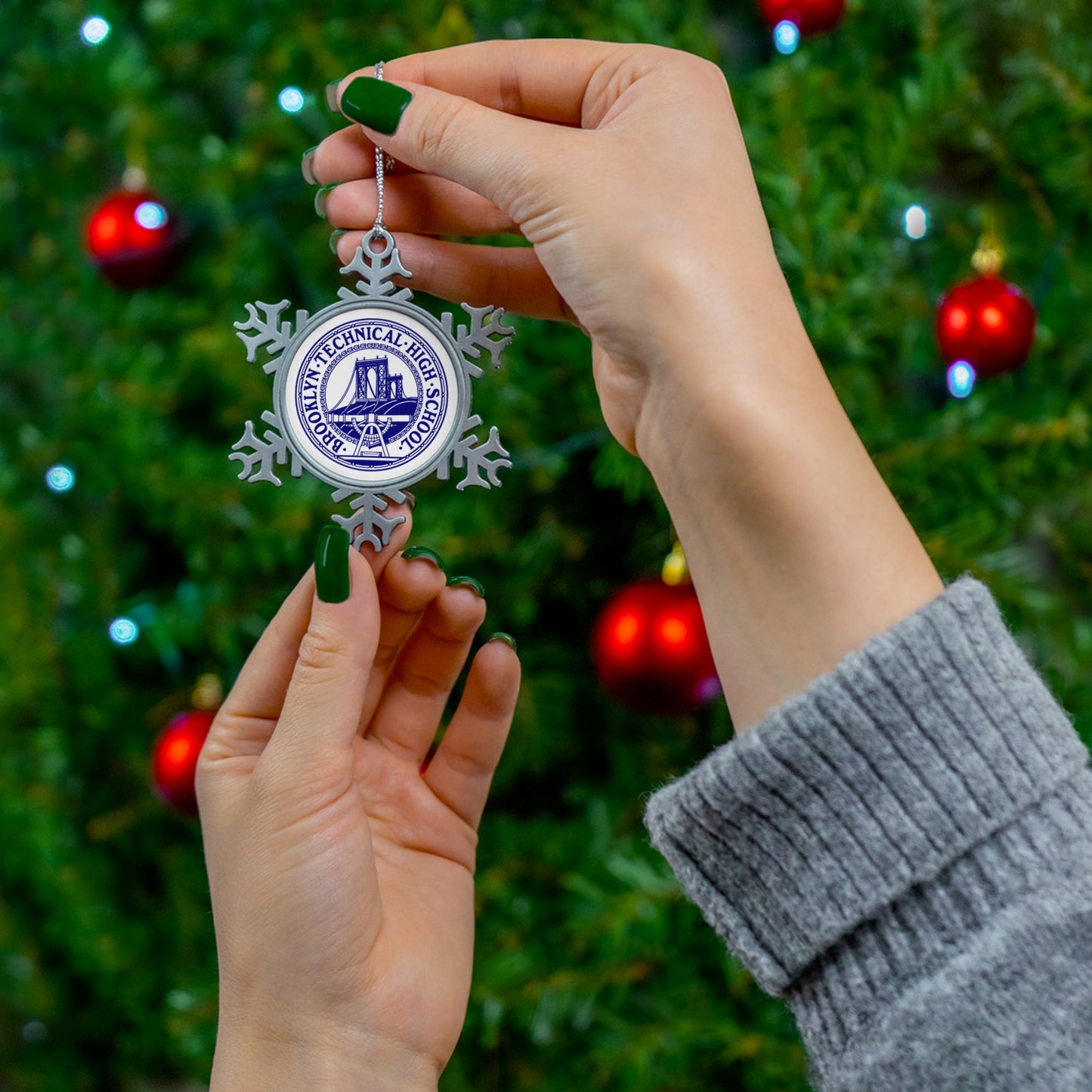 Brooklyn Tech Pewter Snowflake Christmas Ornament