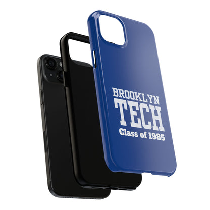 Brooklyn Tech Class of 1985 Tough Phone Case - Navy-Blue with white graphics