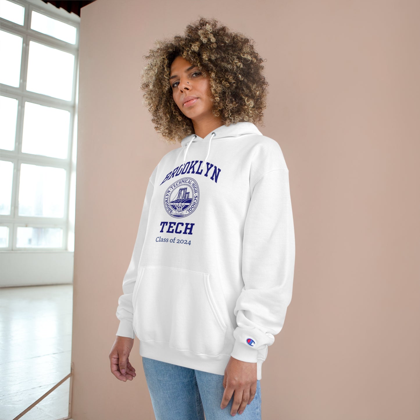 Brooklyn Tech With Classic Logo - Champion Hoodie - Class Of 2024