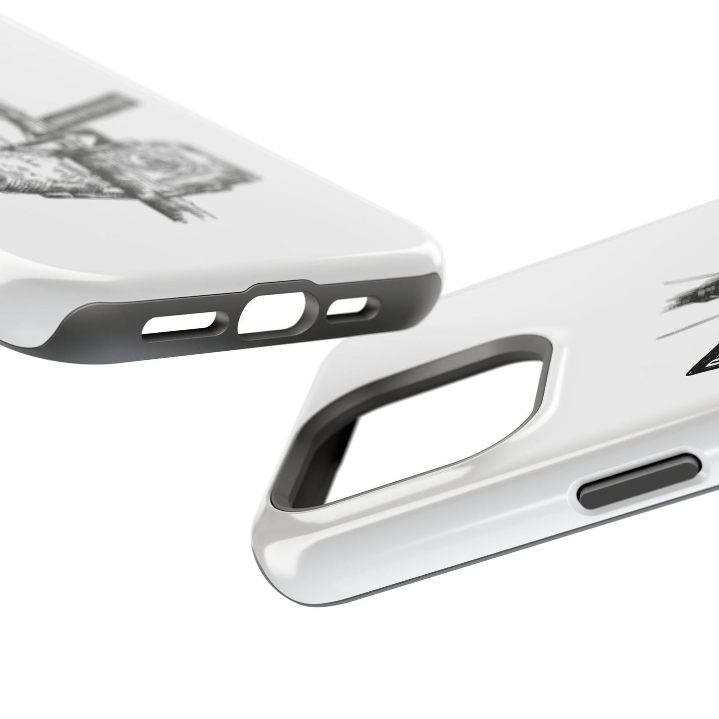 Dekalb Ave & Brooklyn Tech Pl (black graphic) - Impact-Resistant Phone Cases - White