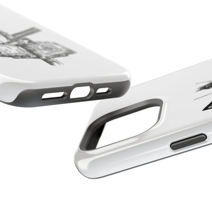 Dekalb Ave & Brooklyn Tech Pl (black graphic) - Impact-Resistant Phone Cases - White