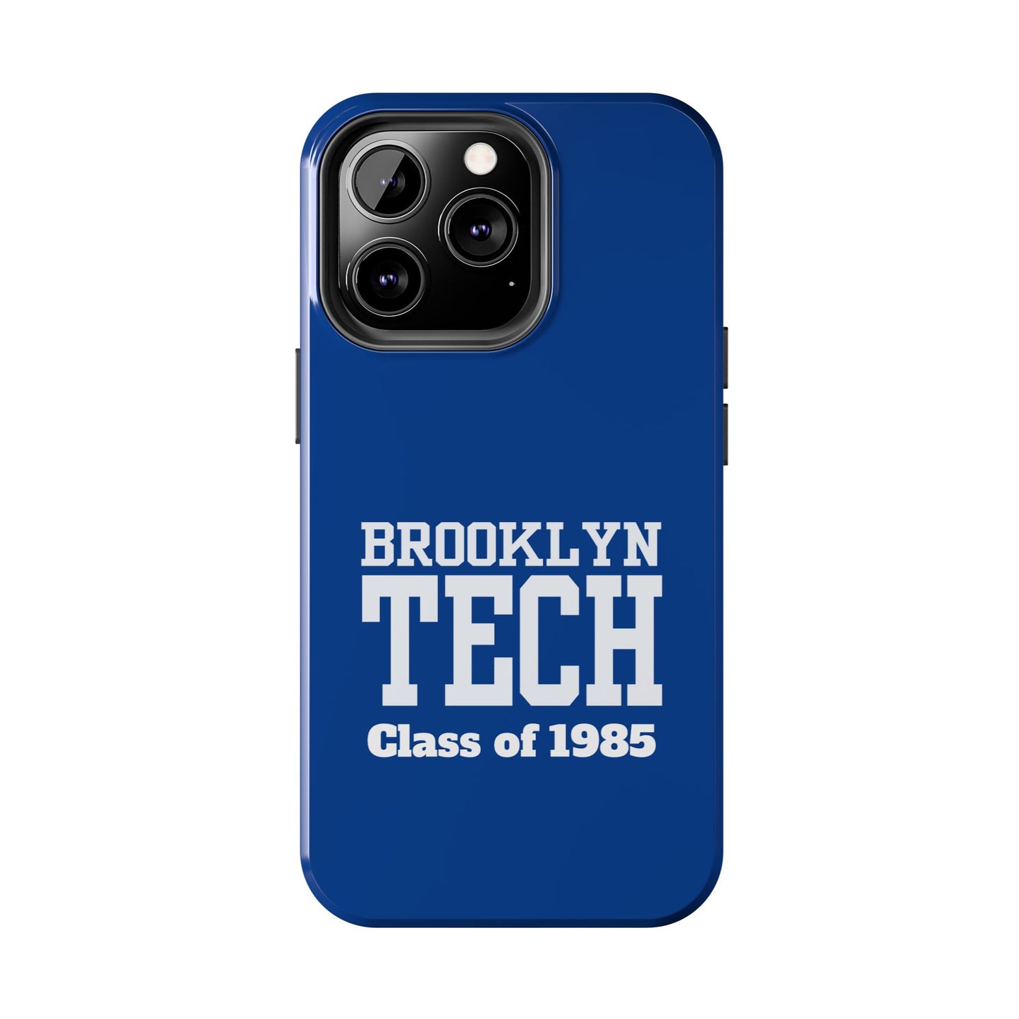 Brooklyn Tech Class Of 1985 Tough Phone Case - Navy-Blue With White Graphics