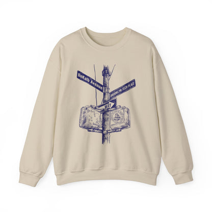 Boutique - Dekalb Ave & Brooklyn Tech Pl - (navy Graphic) Men's Heavy Blend™ Crewneck Sweatshirt