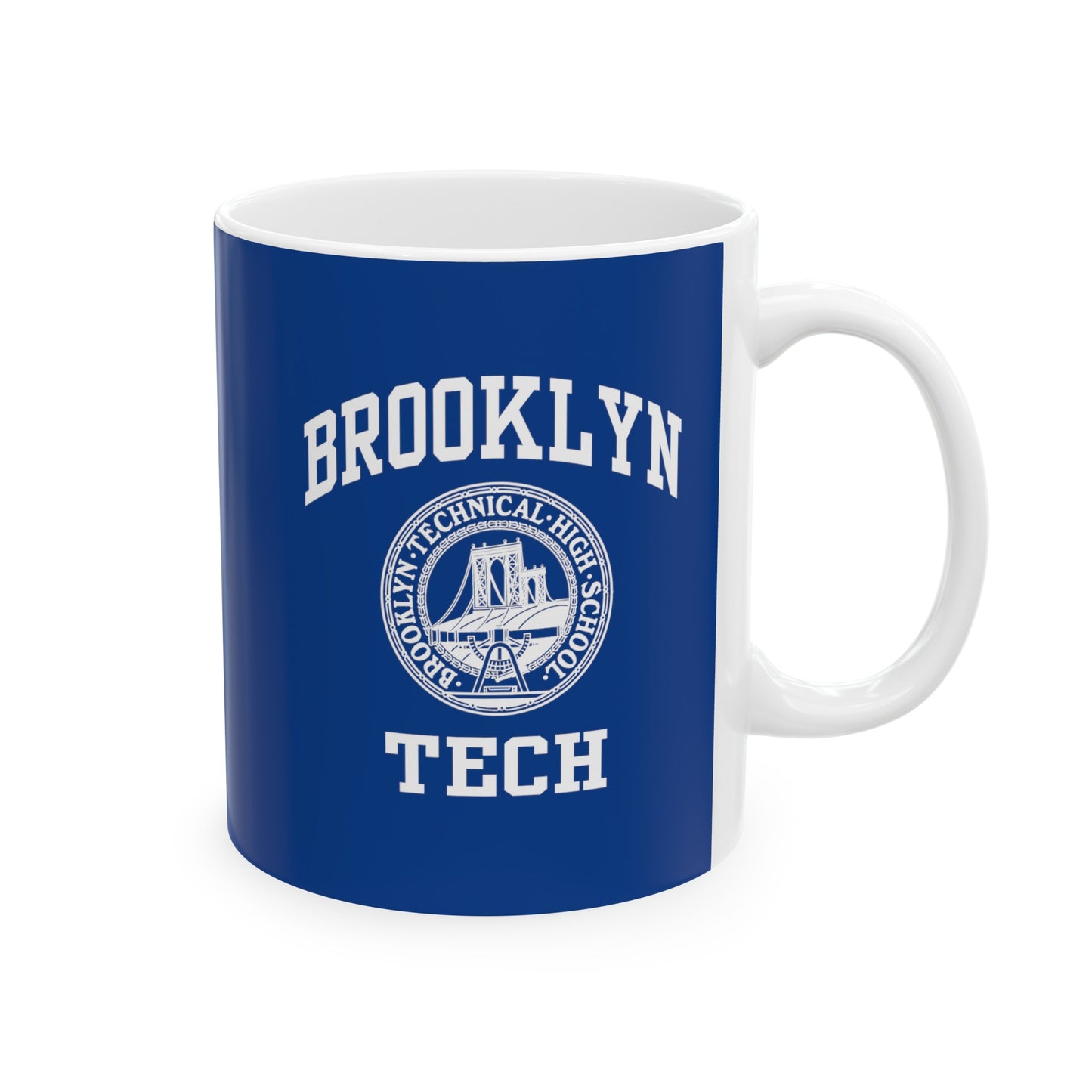 Classic Brooklyn Tech Logo - Ceramic Mug, (11oz, 15oz) - Navy