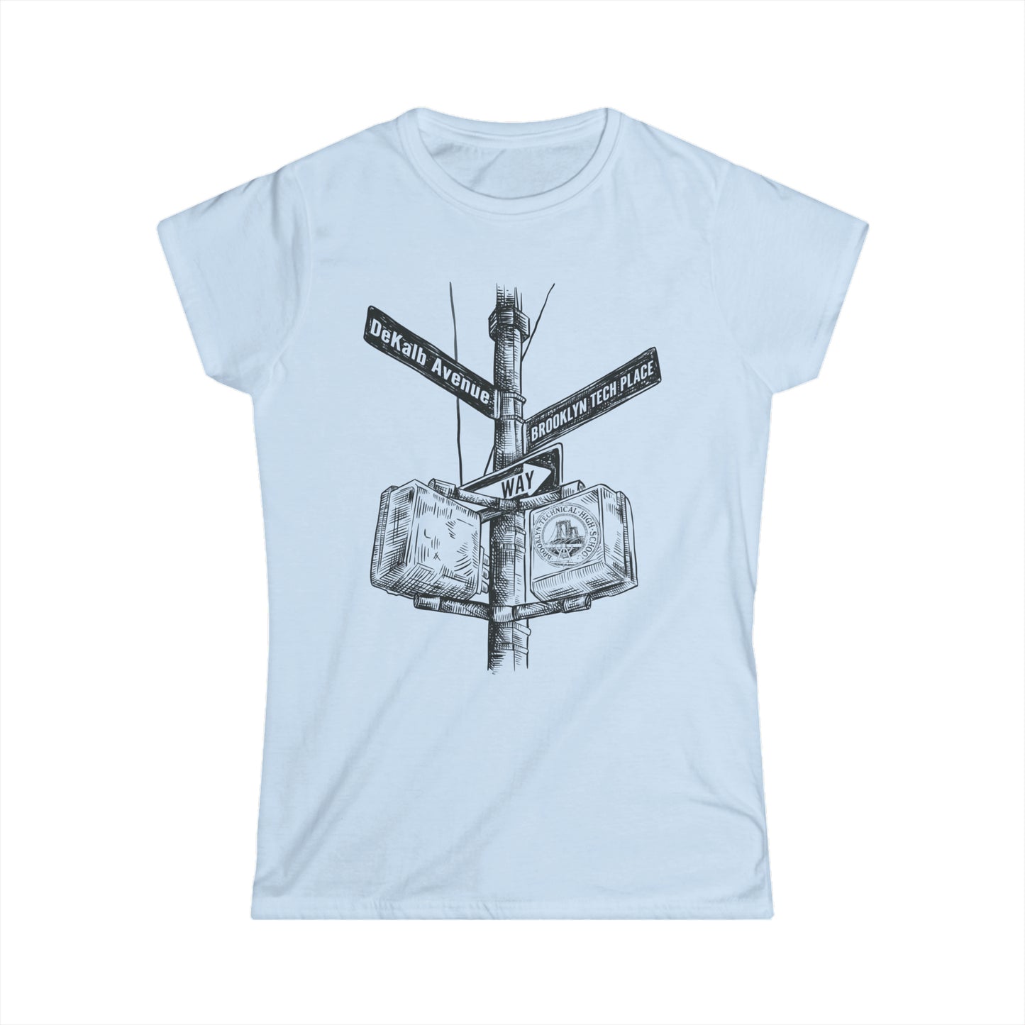 Boutique - Dekalb Ave & Brooklyn Tech Pl - Ladies Softstyle T-Shirt - (black Graphic)