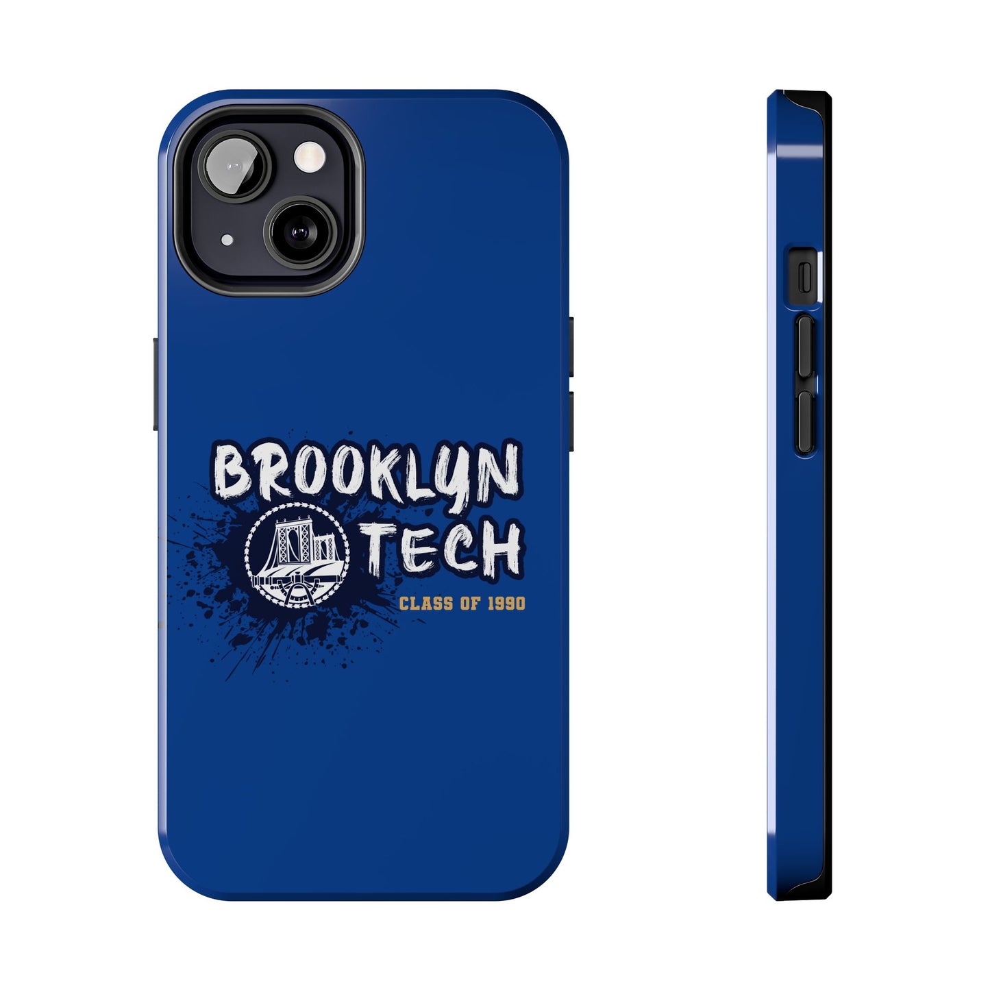 Class Of 1990 Commemorative Tough Phone Cases - Gold Font With Dark Blue Background