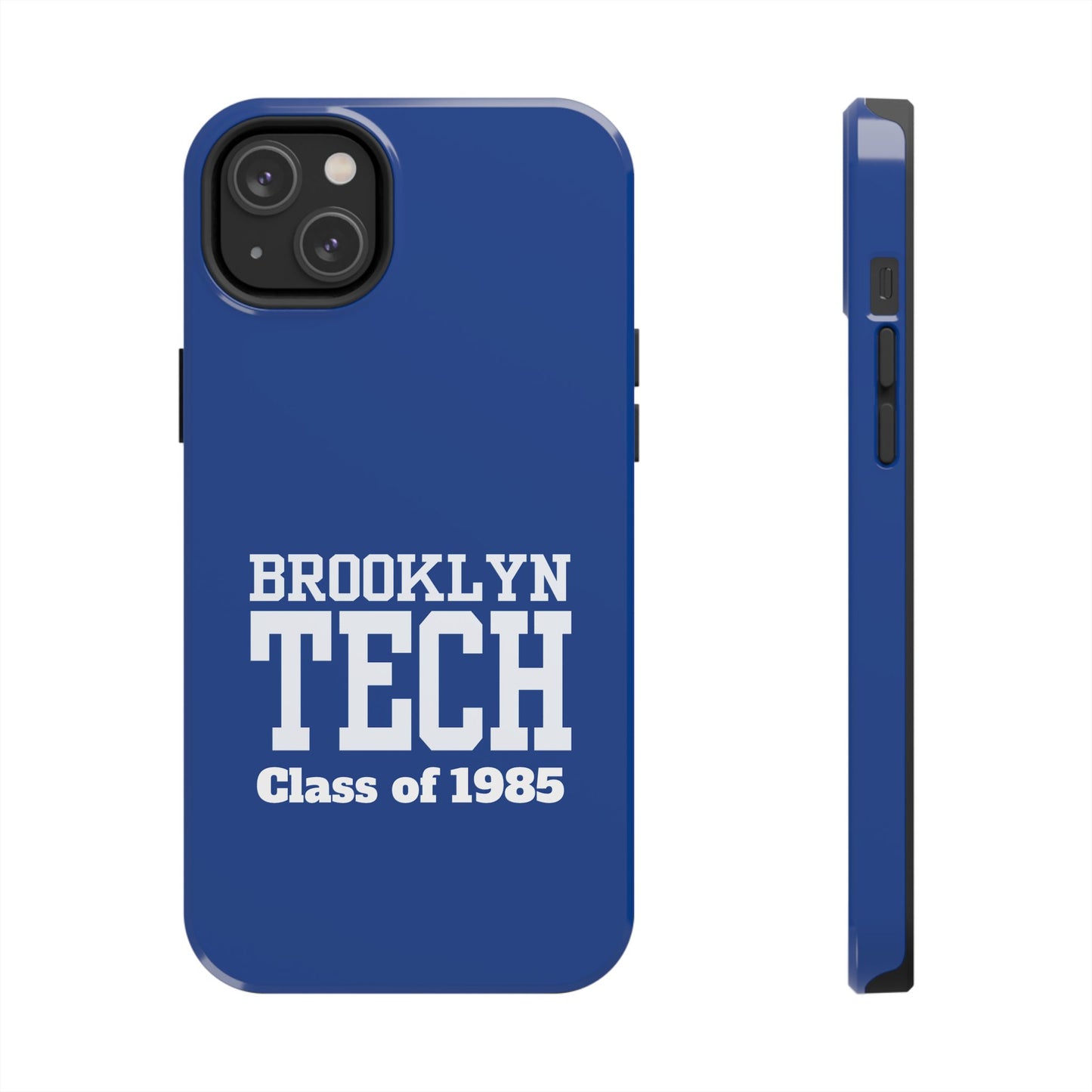 Brooklyn Tech Class Of 1985 Tough Phone Case - Navy-Blue With White Graphics