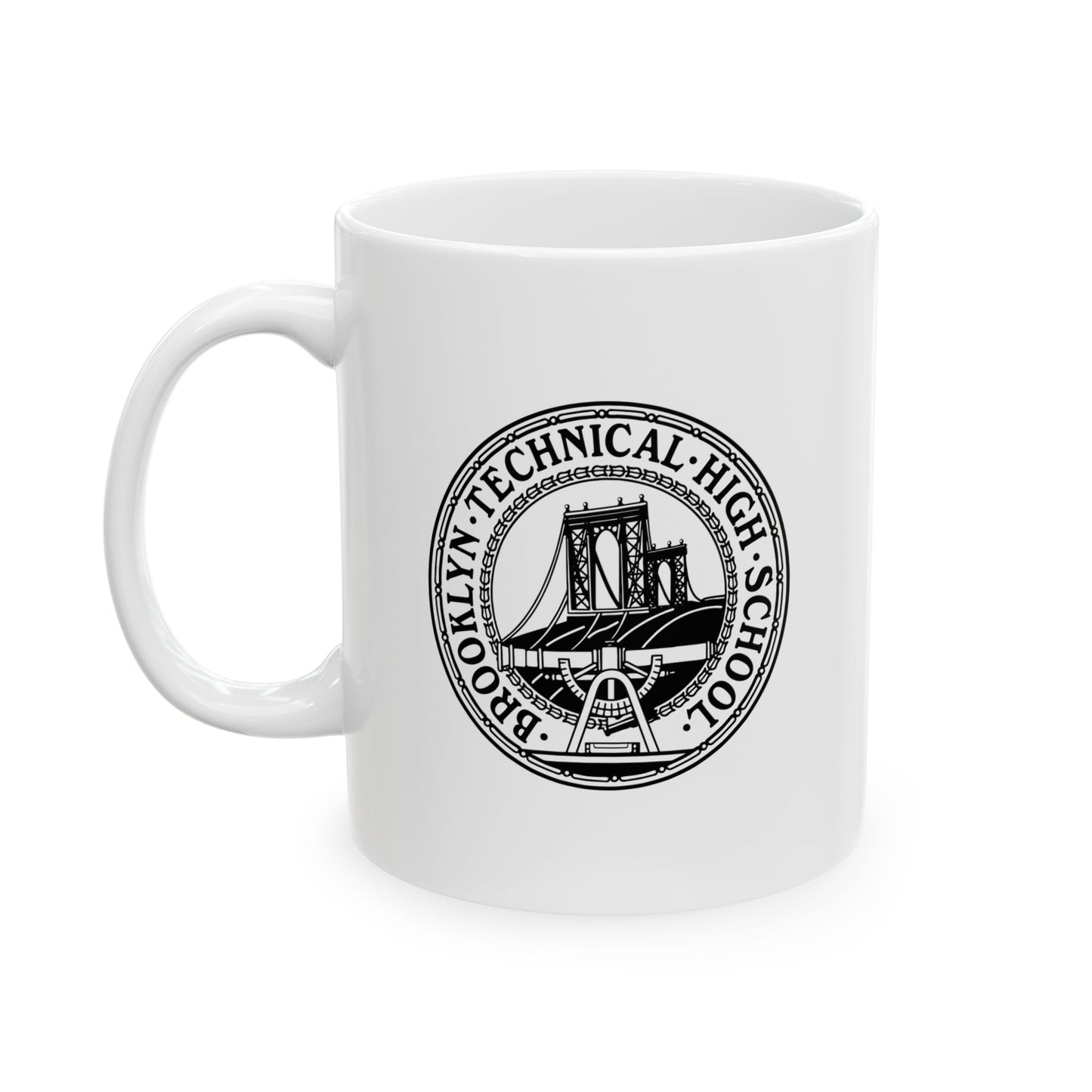 Tech Building - Ceramic Mug, (11oz, 15oz) - B&W