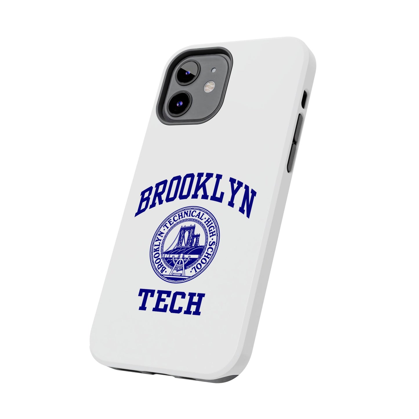 Brooklyn Tech Classic Logo - Tough Phone Cases - White with navy-blue graphic