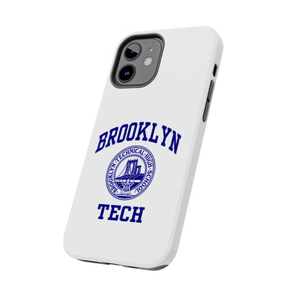 Brooklyn Tech Classic Logo - Tough Phone Cases - White with navy-blue graphic