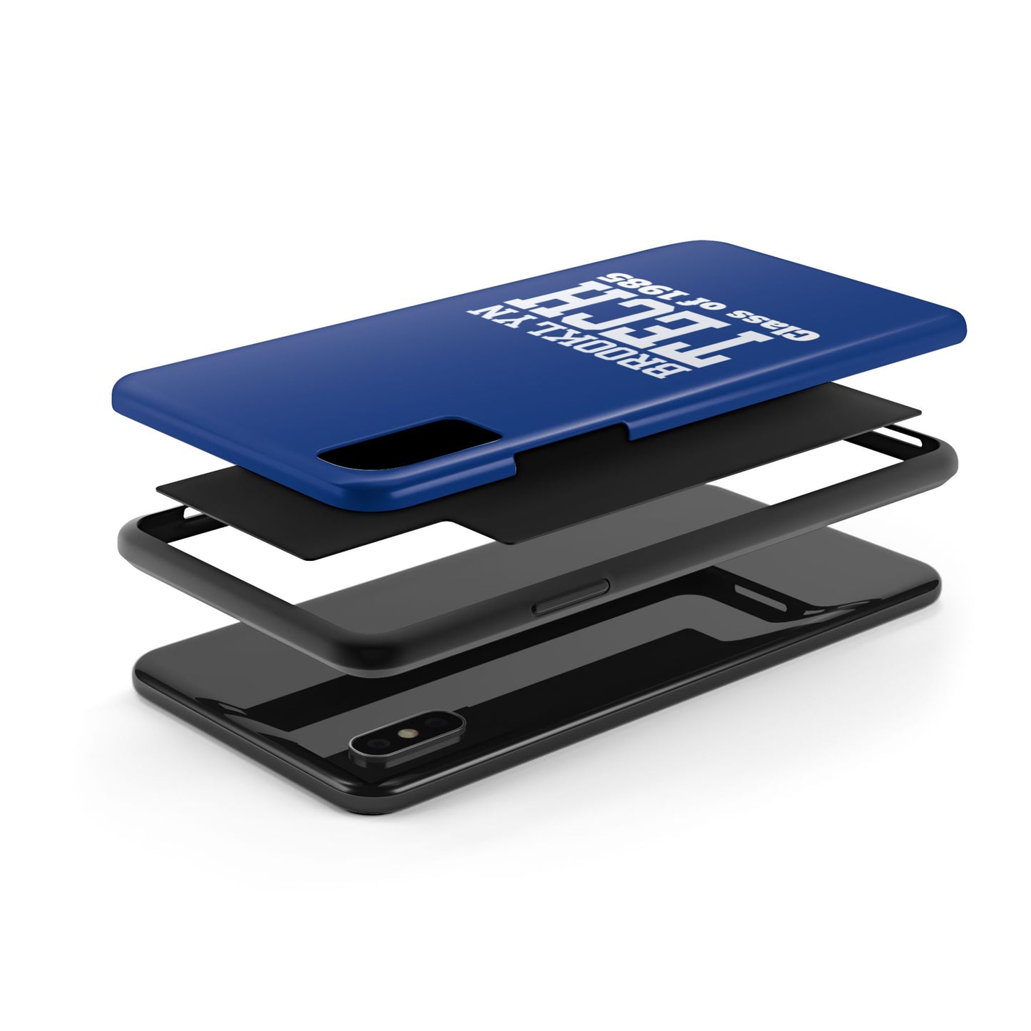 Brooklyn Tech Class Of 1985 Tough Phone Case - Navy-Blue With White Graphics