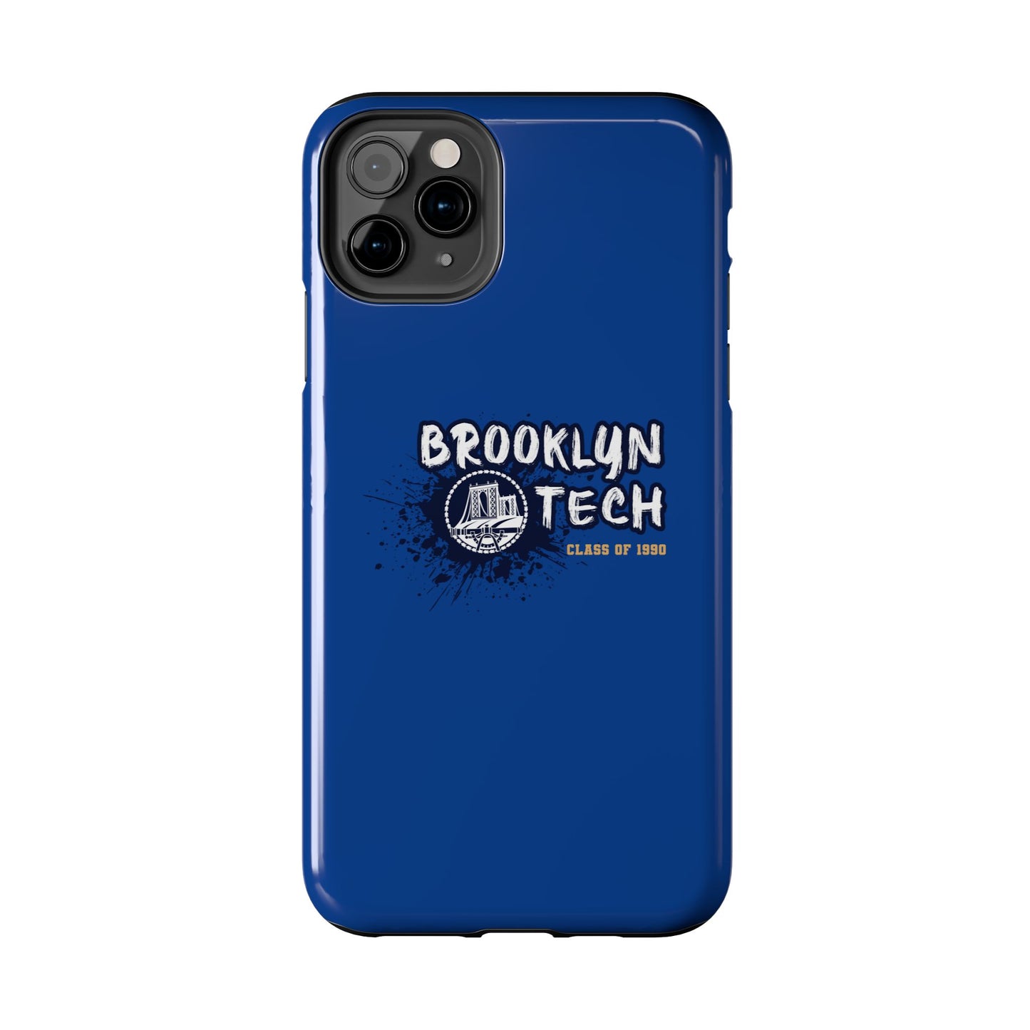 Class Of 1990 Commemorative Tough Phone Cases - Gold Font With Dark Blue Background