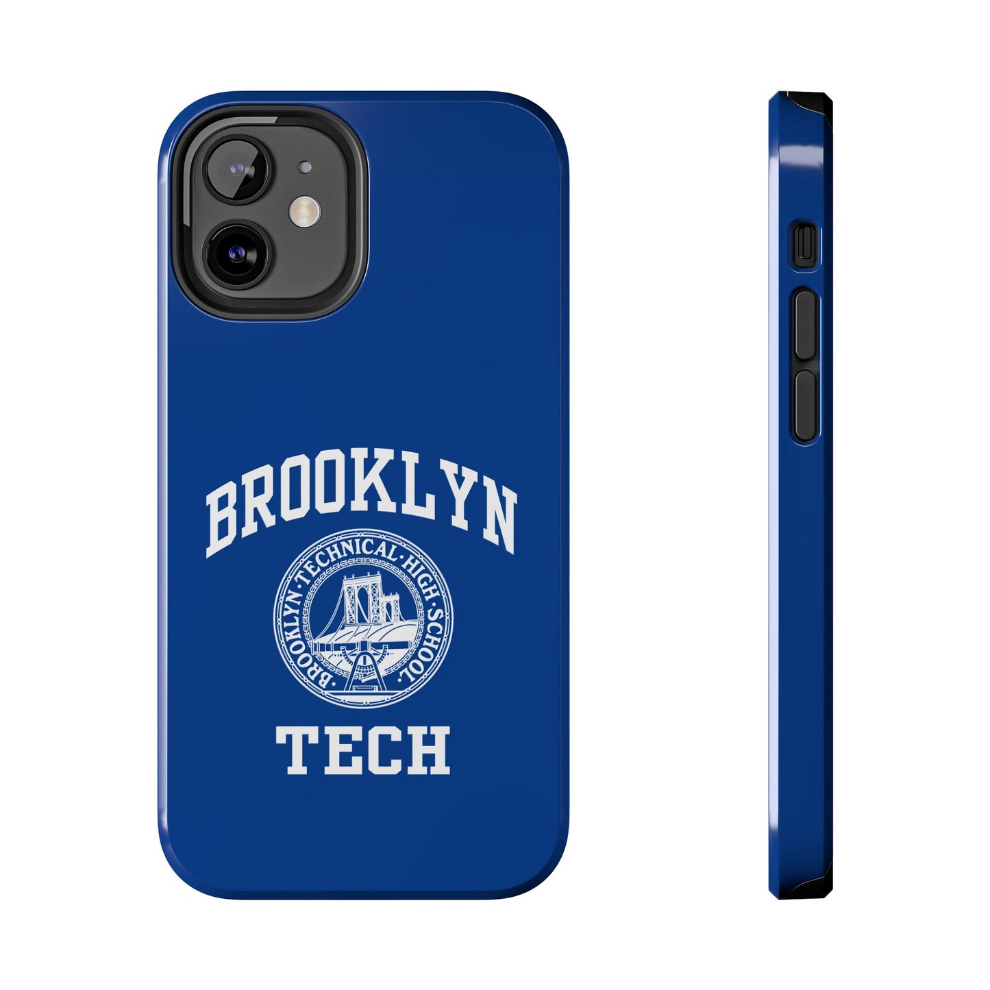 Brooklyn Tech Classic Logo - Tough Phone Cases - Navy blue with white graphics