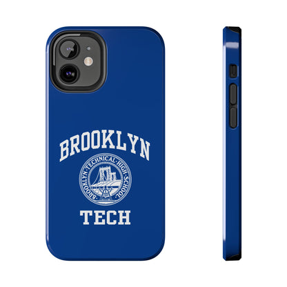 Brooklyn Tech Classic Logo - Tough Phone Cases - Navy blue with white graphics