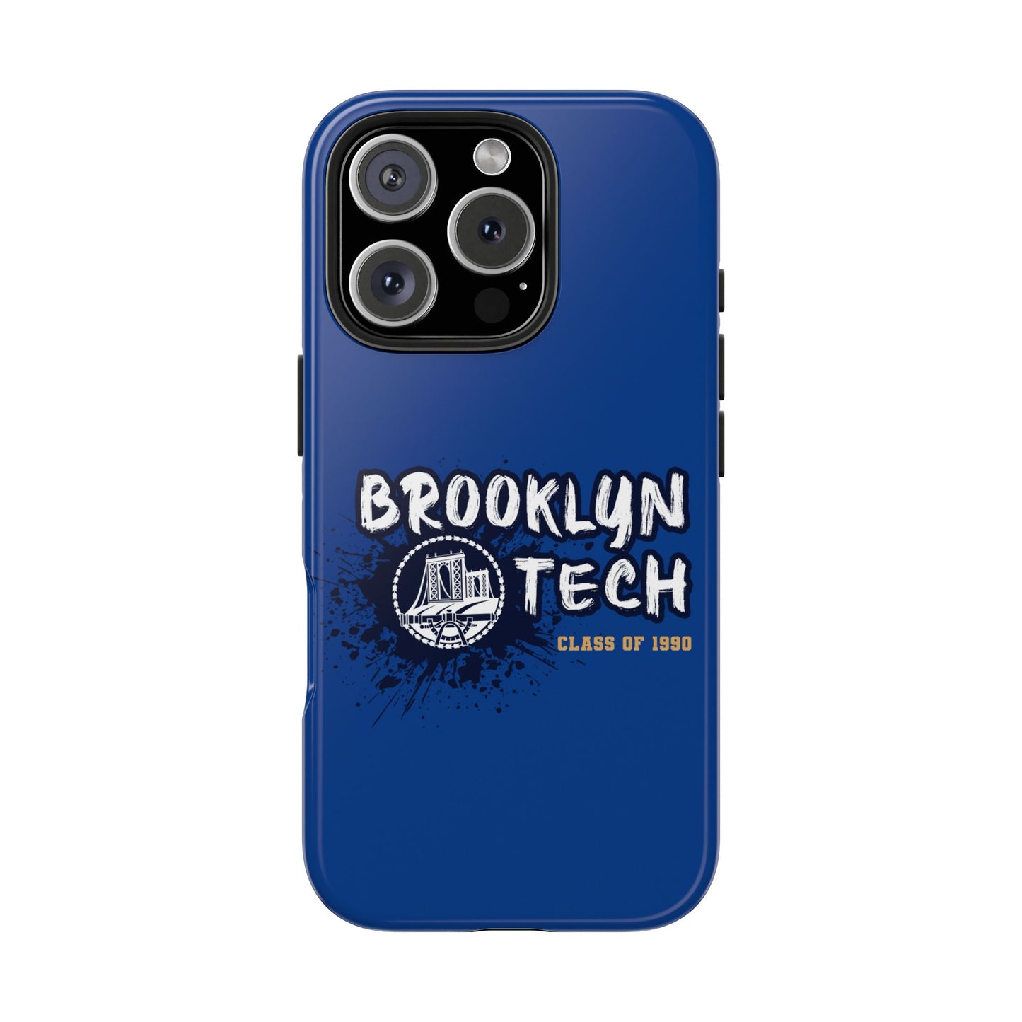 Class Of 1990 Commemorative Tough Phone Cases - Gold Font With Dark Blue Background