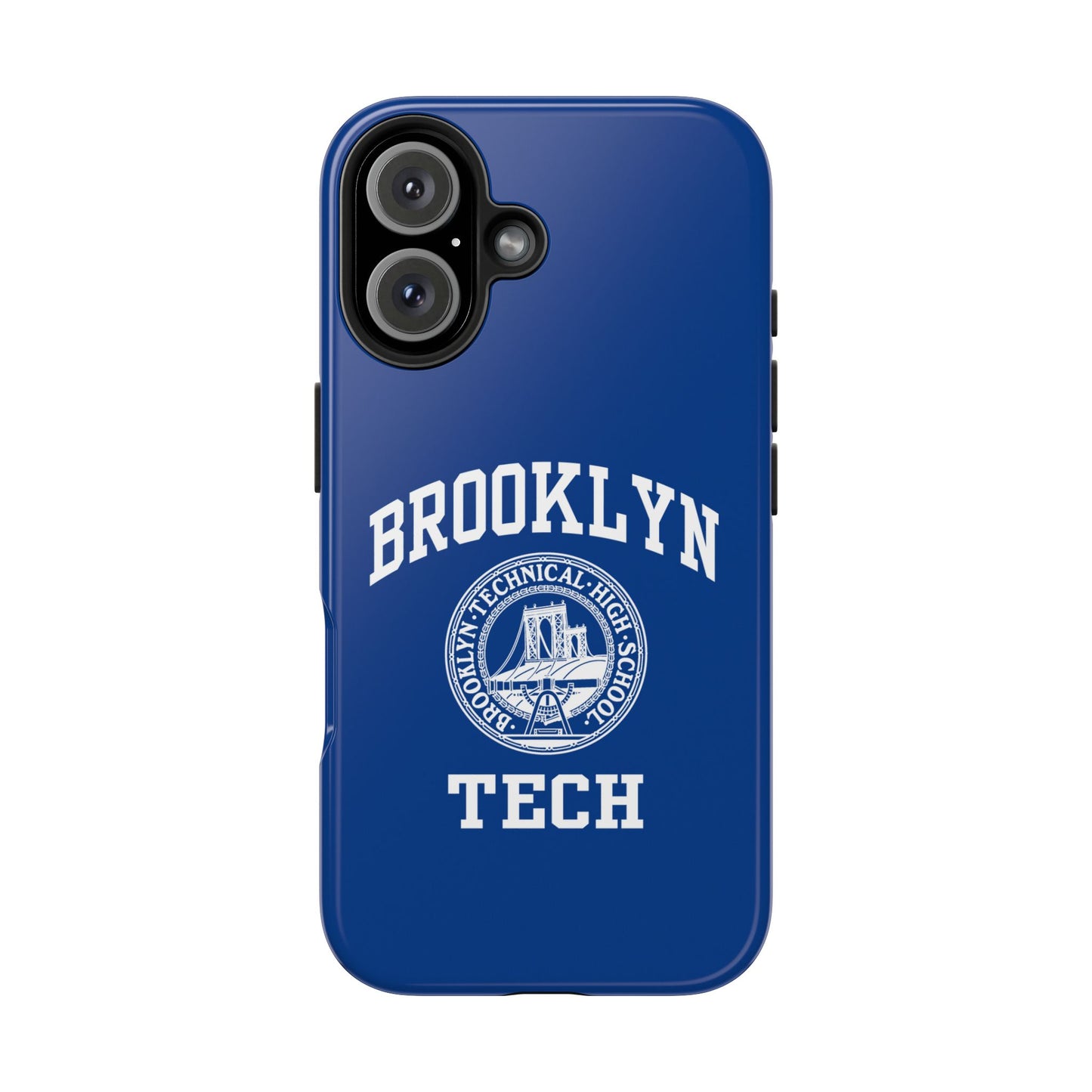 Brooklyn Tech Classic Logo - Tough Phone Cases - Navy blue with white graphics