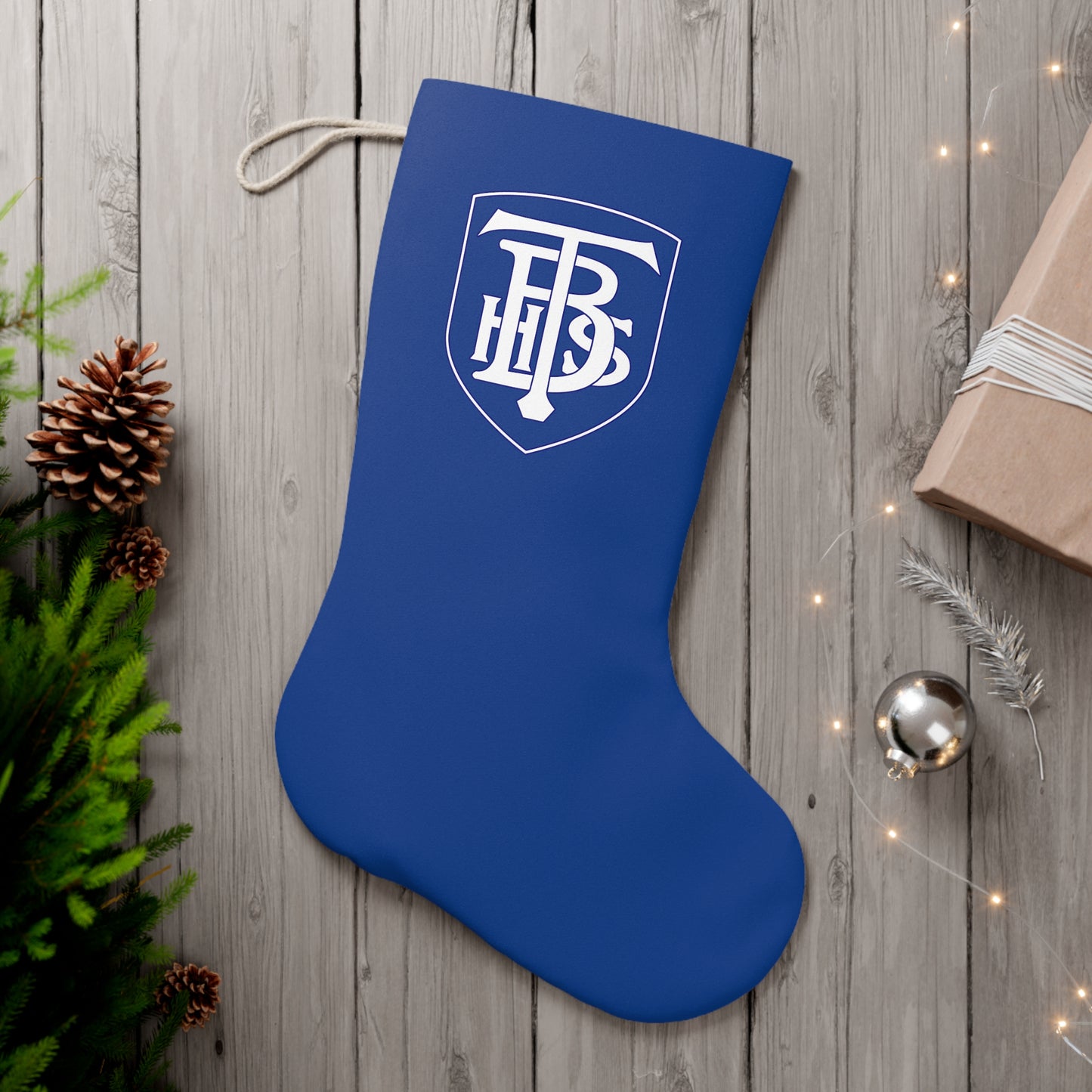 Brooklyn Tech Stacked Logo Santa Stocking