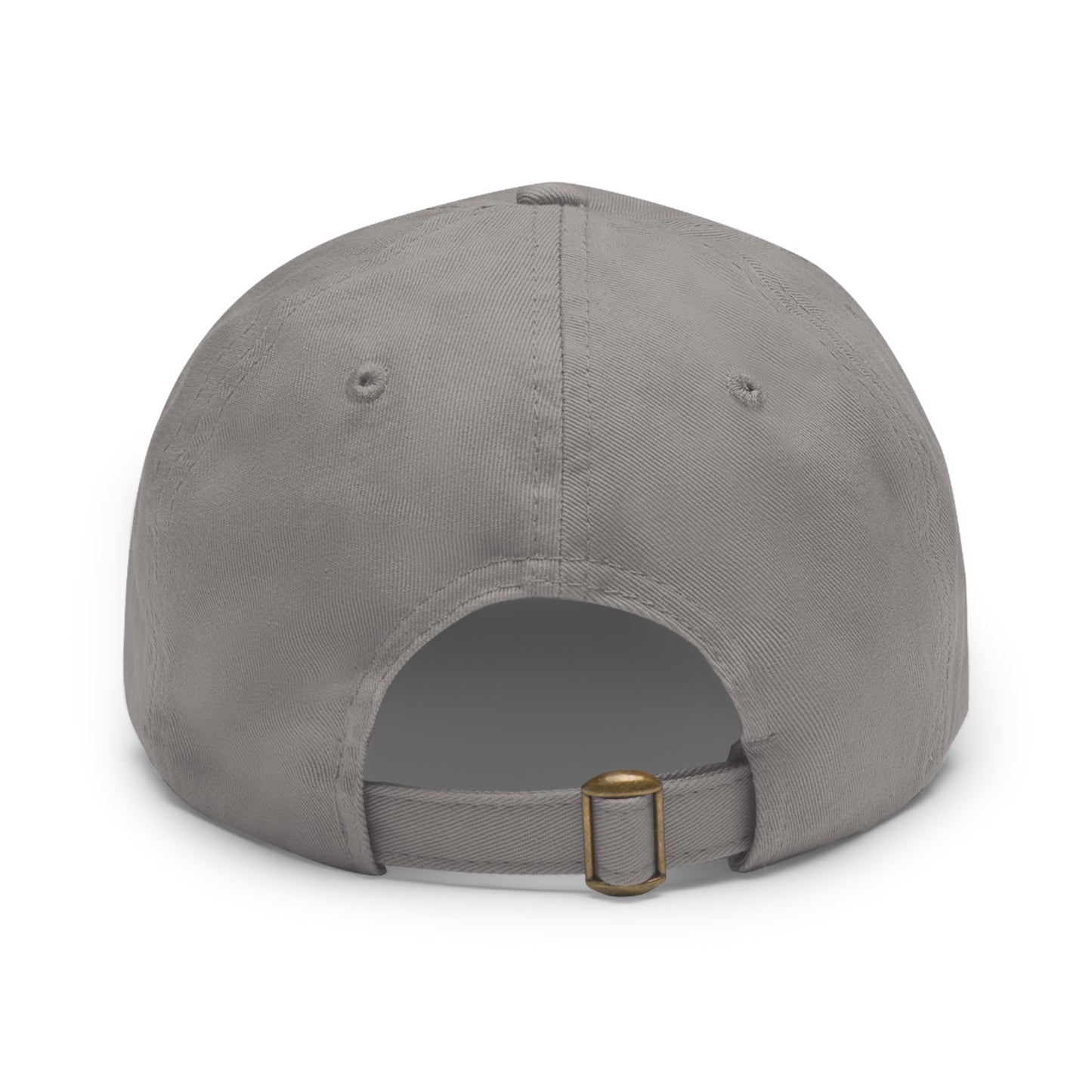 Classic Font - Hat With Rectangular Leather Patch - White