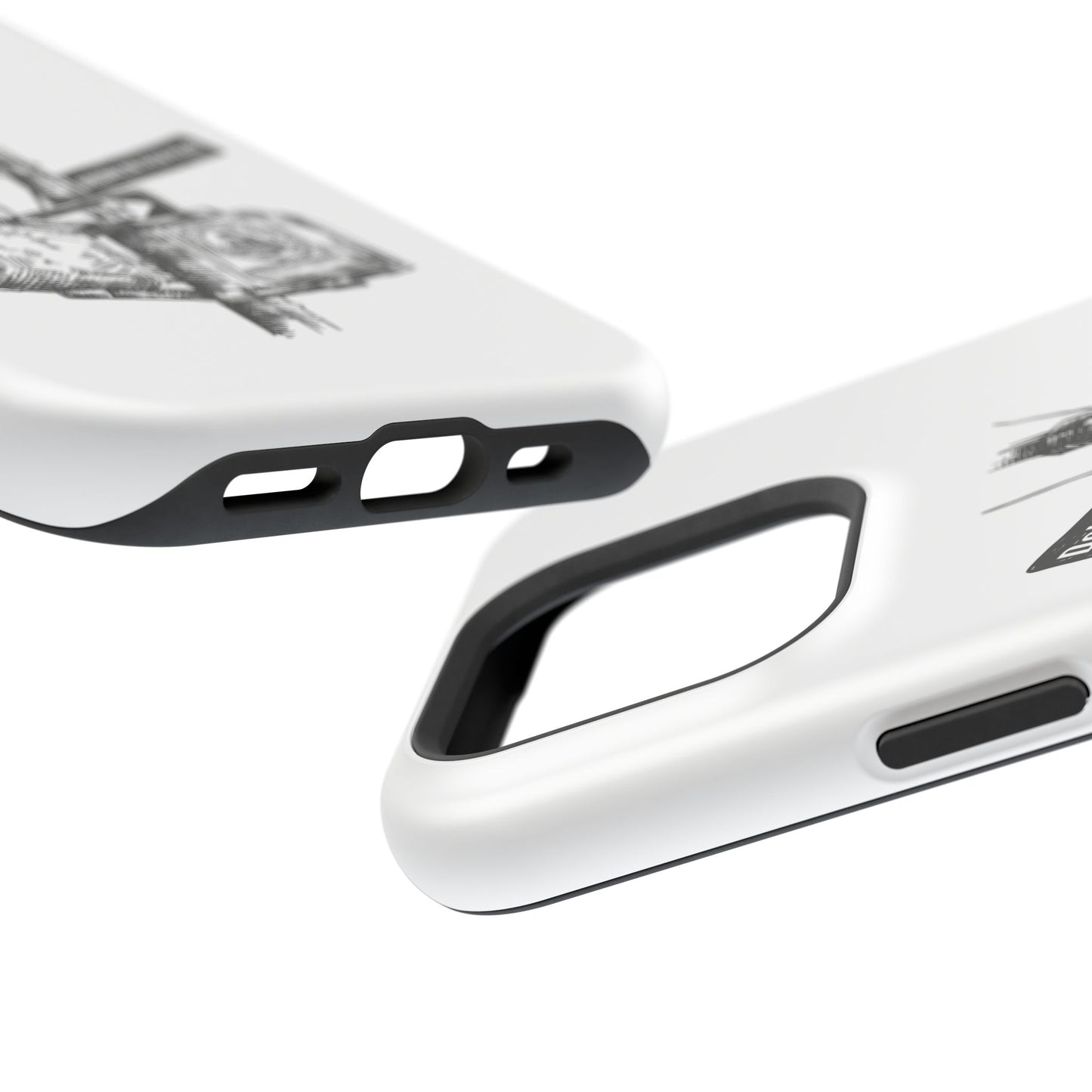 Dekalb Ave & Brooklyn Tech Pl (black graphic) - Impact-Resistant Phone Cases - White