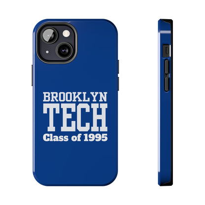 Brooklyn Tech Class of 1995 Tough Phone Case - Blue with white graphics