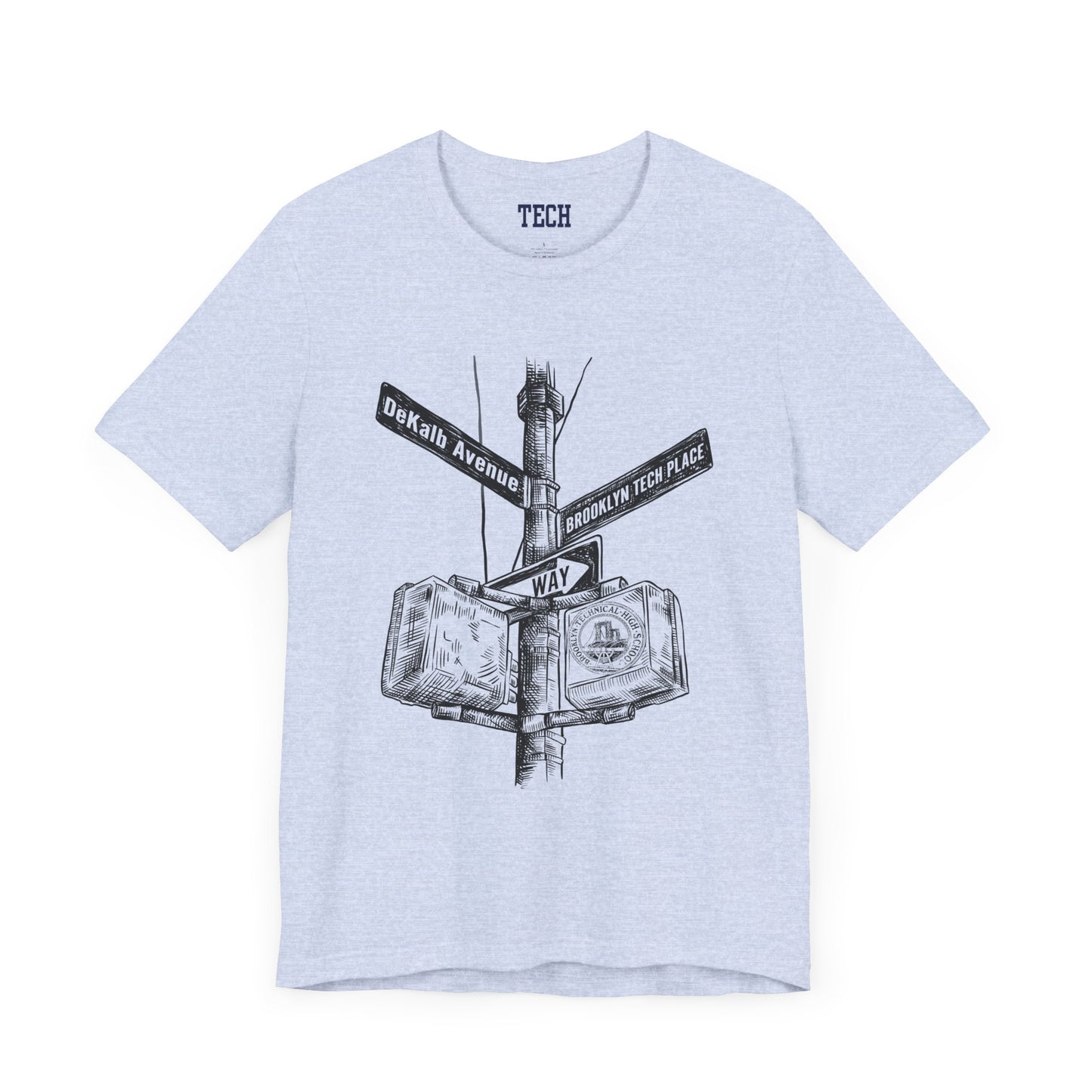 Boutique - DeKalb Ave & Brooklyn Tech Pl - Men's Jersey Short Sleeve T-Shirt - Black Graphic