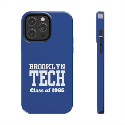 Brooklyn Tech Class Of 1985 Tough Phone Case - Navy-Blue With White Graphics
