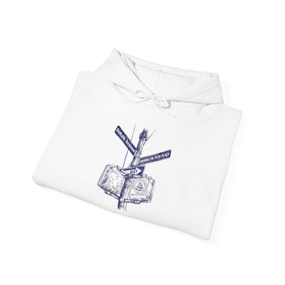 Boutique - Dekalb Ave & Brooklyn Tech Pl - (navy Graphic) Men's Heavy Blend™ Hooded Sweatshirt
