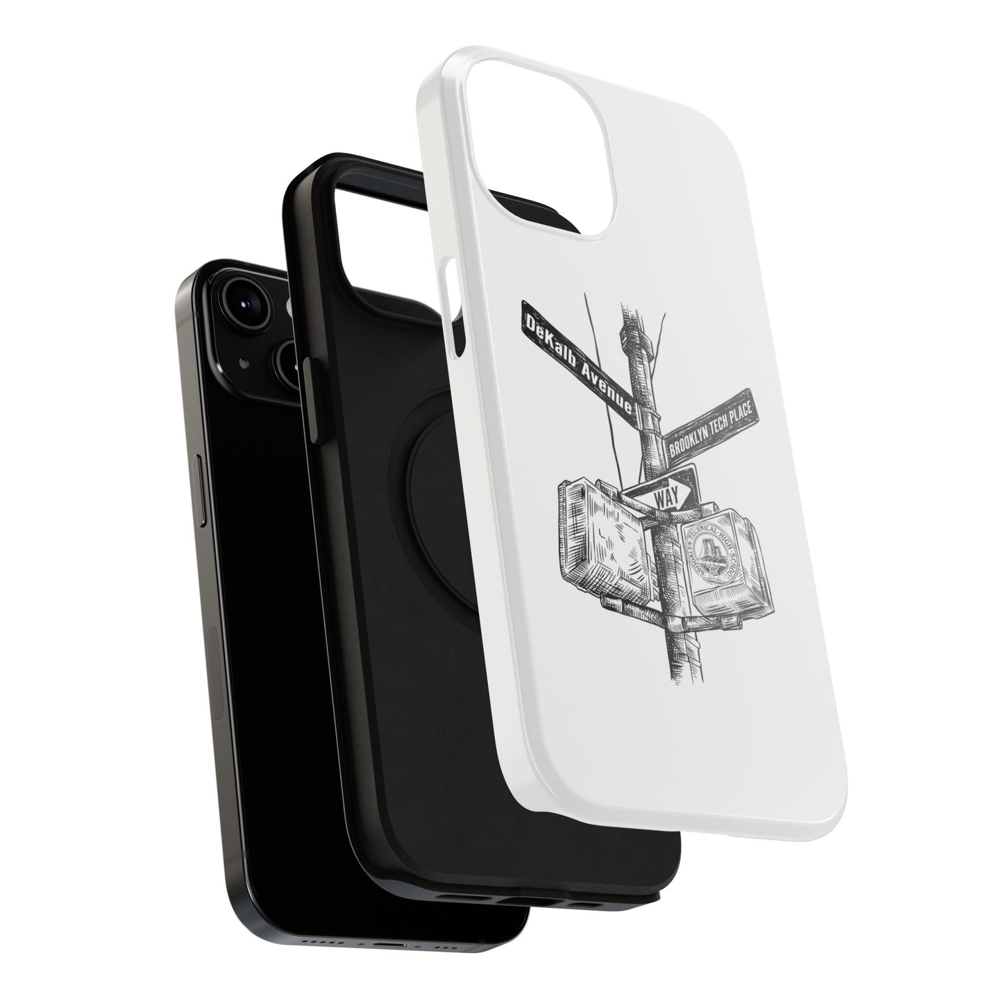 Dekalb Ave & Brooklyn Tech Pl - Impact-Resistant Phone Cases - White