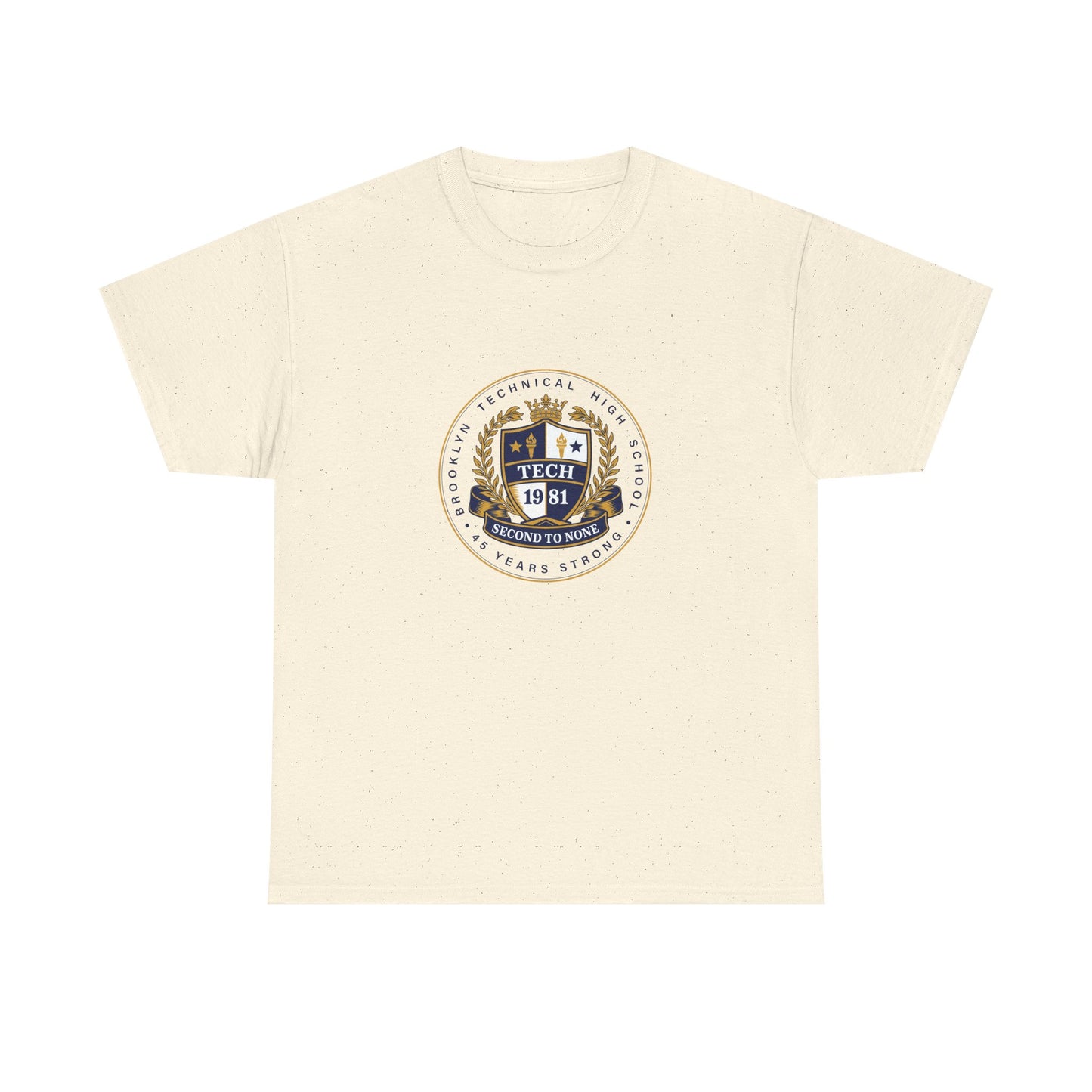 Class of 1981 45 Years Strong - Men's Heavy Cotton T-Shirt - Navy Blue Logo