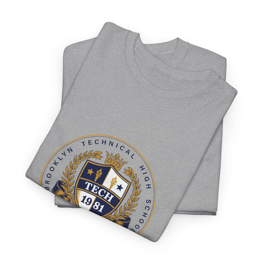 Class of 1981 45 Years Strong Men's Heavy Cotton T-Shirt - Navy Blue Logo