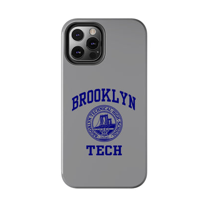 Brooklyn Tech Classic Logo - Tough Phone Case - Grey with Navy-Blue graphics