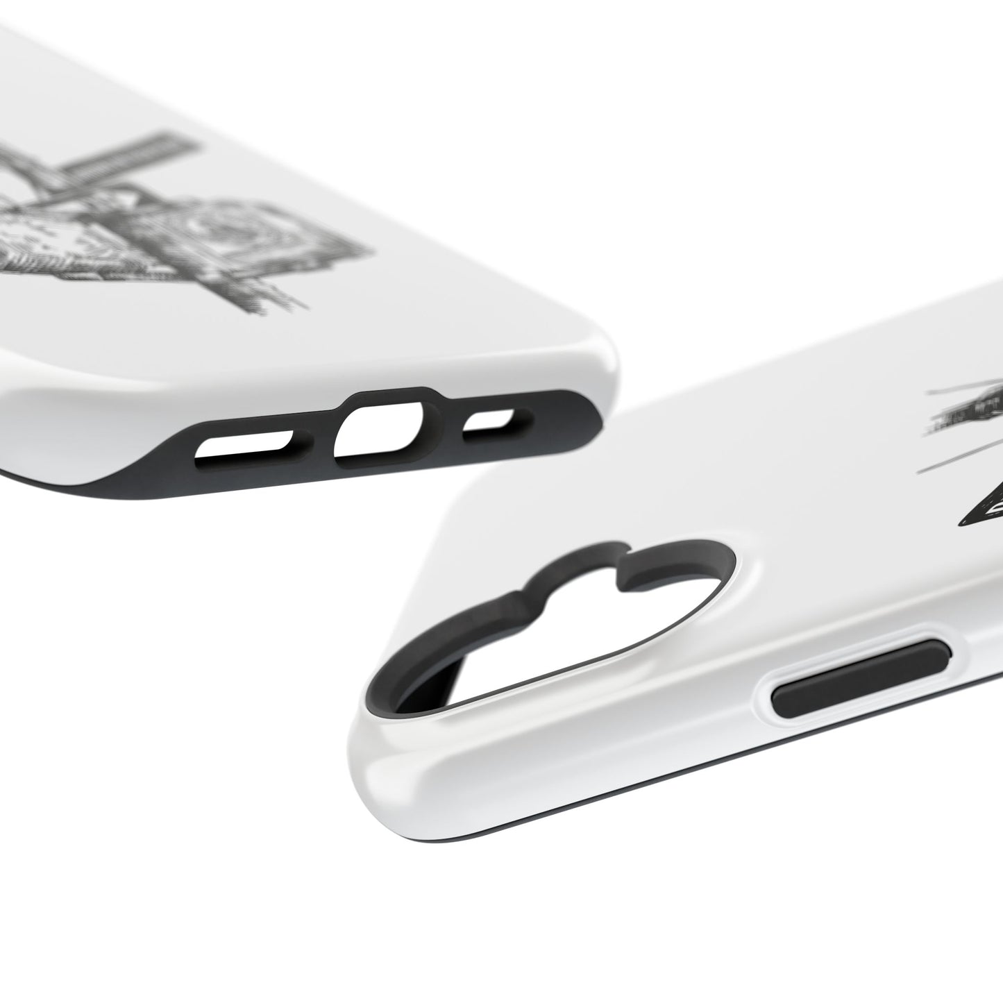 Dekalb Ave & Brooklyn Tech Pl (black graphic) - Impact-Resistant Phone Cases - White