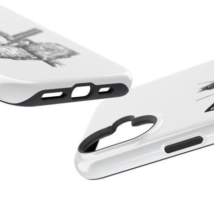 Dekalb Ave & Brooklyn Tech Pl (black graphic) - Impact-Resistant Phone Cases - White