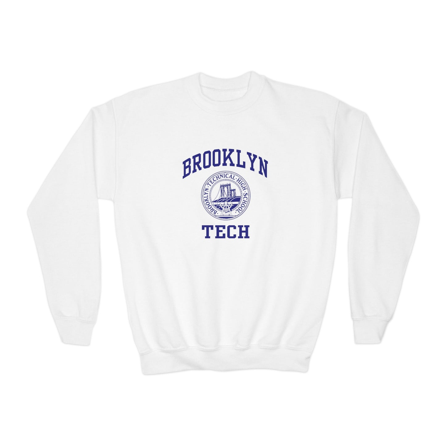 Family - Classic Brooklyn Tech Logo - Youth Crewneck Sweatshirt