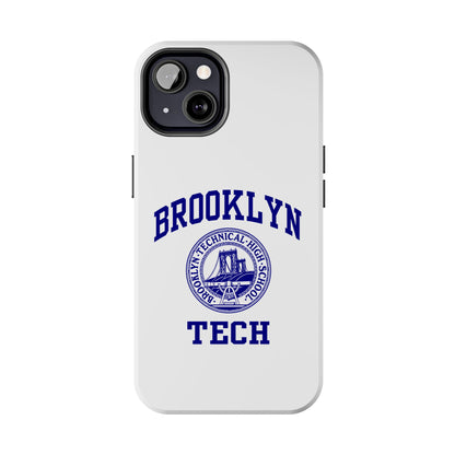 Brooklyn Tech Classic Logo - Tough Phone Cases - White With Navy-Blue Graphic