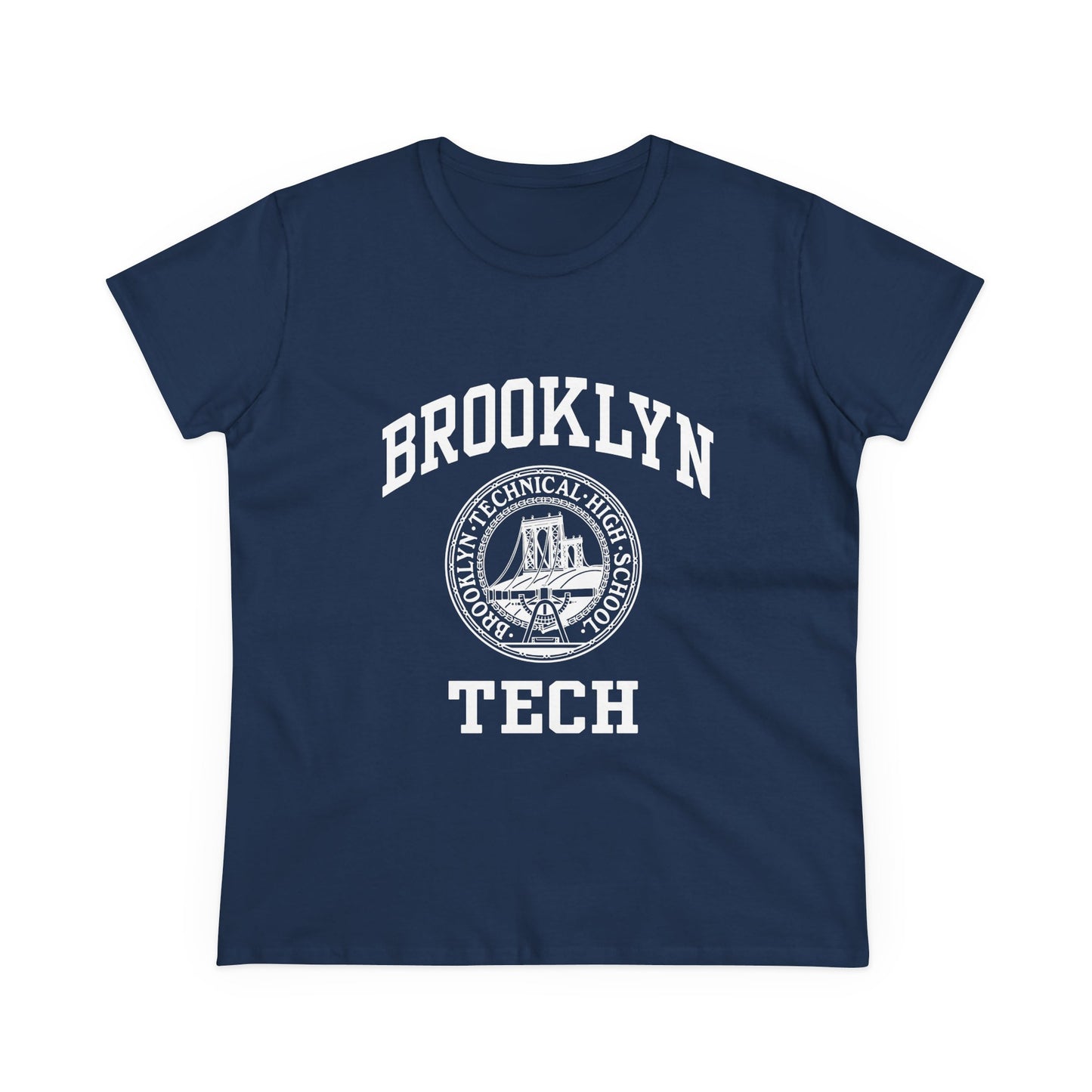 Classic Logo with Brooklyn Tech - Gildan's Ladies Midweight Cotton T-Shirt